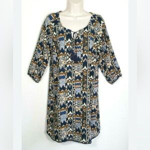 Skies Are Blue Women's Navy Boho Shift Dress